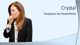  Presentation with asthma - Colorful PPT layouts enhanced with lung - middle age woman wearing jacket backdrop and a sky blue colored foreground