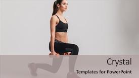  Presentation with sporty - Amazing PPT layouts having lung - photo of sporty caucasian woman backdrop and a light gray colored foreground