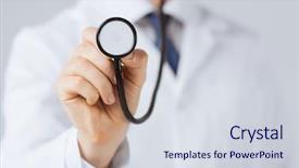  Presentation with listening - Slides with lung - picture of doctor hand background and a sky blue colored foreground