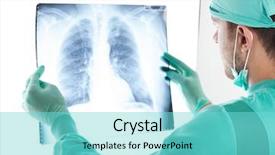  Presentation with lung - Slide deck having lung - portrait of a male surgeon background and a seafoam green colored foreground