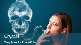  Presentation with toxic - Presentation theme enhanced with lung - pretty young woman smoking dangerous background and a ocean colored foreground
