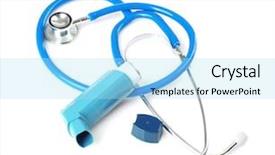 Presentation with asthma - Presentation theme consisting of lung chronic - asthma inhaler and stethoscope background and a arctic colored foreground