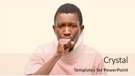  Presentation with asthma - Colorful slide set enhanced with lung chronic - injured african black man wearing backdrop and a coral colored foreground