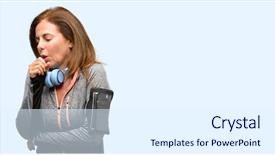  Presentation with gym - Slides enhanced with lung chronic - middle age gym fit woman background and a sky blue colored foreground