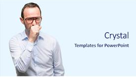  Presentation with glasses - PPT theme with lung chronic - middle age man with glasses background and a sky blue colored foreground