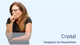  Presentation with asthma - Audience pleasing presentation theme consisting of lung chronic - middle age woman wearing black backdrop and a white colored foreground