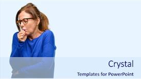  Presentation with wool - Audience pleasing PPT layouts consisting of lung chronic - middle age woman wearing wool backdrop and a sky blue colored foreground