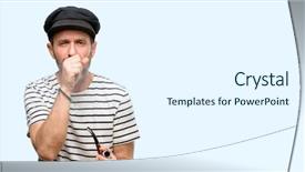  Presentation with tobacco - Slide deck with lung chronic - sailor captain man smoking background and a white colored foreground