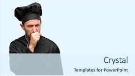  Presentation with cook chef - PPT layouts with lung chronic - senior cook man wearing chef background and a sky blue colored foreground
