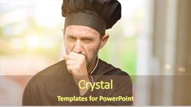  Presentation with cook chef - Presentation design with lung chronic - senior cook man wearing chef background and a tawny brown colored foreground