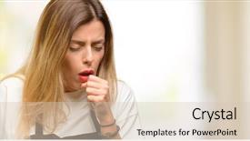  Presentation with apron - Beautiful slide deck featuring lung chronic - shop owner woman wearing apron backdrop and a soft green colored foreground