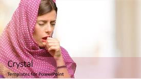  Presentation with asthma - Audience pleasing PPT layouts consisting of lung chronic - young arab woman wearing hijab backdrop and a coral colored foreground