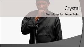  Presentation with cook chef - PPT theme consisting of lung chronic - young black cook wearing chef background and a  colored foreground