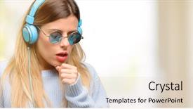  Presentation with music - Slide deck consisting of lung chronic - young woman listen to music background and a lemonade colored foreground