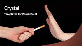  Presentation with lung disease - Colorful slide deck enhanced with lung disease - concept stop smoking on black backdrop and a black colored foreground