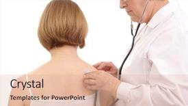  Presentation with doctor family - Colorful PPT theme enhanced with lung disease - family doctor examining female patient backdrop and a lemonade colored foreground