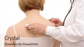  Presentation with doctor family - Colorful slides enhanced with lung disease - family doctor examining female patient backdrop and a coral colored foreground