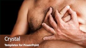  Presentation with lung disease - Presentation theme enhanced with lung disease - shirtless man suffering a heart background and a tawny brown colored foreground