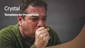  Presentation with emphysema - Cool new presentation theme with lung emphysema - man with red face coughing backdrop and a dark gray colored foreground