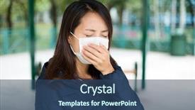  Presentation with emphysema - Amazing presentation having lung emphysema - woman wearing protective face mask backdrop and a ocean colored foreground