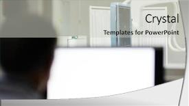  Presentation with x ray equipment for medical - Presentation design enhanced with lung radiation - screen of x-ray equipment background and a light gray colored foreground