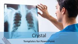  Presentation with ct computed tomography scanner in hospital - Amazing theme having lung xray - young handsome doctor radiologyst working backdrop and a light blue colored foreground