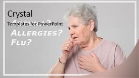  Presentation with allergies - Slide deck consisting of lungs disorders - senior woman suffering from cough background and a light gray colored foreground