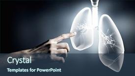  Presentation with lung - Colorful slide deck enhanced with lungs health concept backdrop and a tawny brown colored foreground