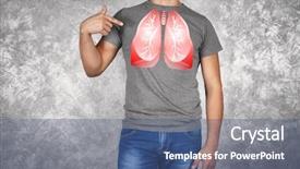  Presentation with lungs - Cool new slides with lungs on grunge background cancer backdrop and a ocean colored foreground