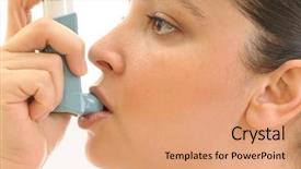  Presentation with respiratory - PPT theme featuring lungs respiratory - close up image background and a coral colored foreground