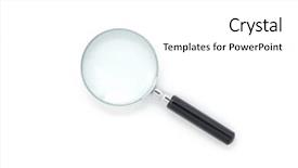  Presentation with magnifying glass - Presentation theme enhanced with lupe - magnifying glass in isolated white background and a white colored foreground
