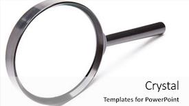  Presentation with magnifying glass - Presentation having lupe - magnifying glass on white background background and a  colored foreground