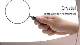  Presentation with magnifying glass - Beautiful slide set featuring lupe - man hand holding hand lens backdrop and a white colored foreground