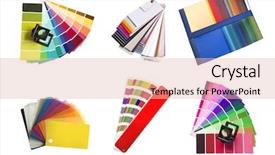  Presentation with plastic - Colorful slide set enhanced with lupe - swatches selection for colour fabric backdrop and a lemonade colored foreground