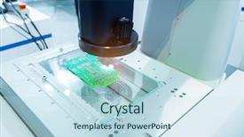  Presentation with measuring - Slide set with lupe - visual measuring system background and a sky blue colored foreground