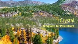  Presentation with road yellow - Presentation design consisting of lush-autumn-in-montana-usa background and a tawny brown colored foreground