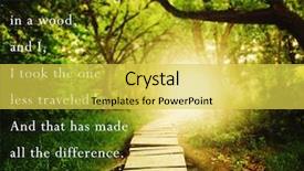  Presentation with forest bridge - Presentation theme featuring lush forest with a inspirational background and a yellow colored foreground