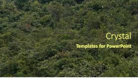  Presentation with mountain - Presentation theme featuring lush-green-canopy-over background and a tawny brown colored foreground