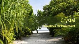  Presentation with tropical - Slide deck having lush-green-tropical-vegetation-background background and a tawny brown colored foreground