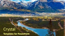  Presentation with mountain water - Cool new PPT theme with lush-multicolor-autumn backdrop and a tawny brown colored foreground