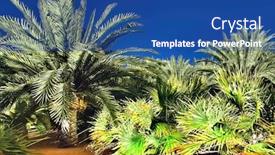  Presentation with spectacular - Slide set having marvel - lush spectacular plants on wilderness background and a ocean colored foreground