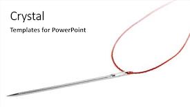  Presentation with needle - Slide deck with lusion - needle and thread isolated background and a white colored foreground