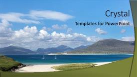  Presentation with turquoise beach - PPT theme having luskentyre beach on the isle background and a light blue colored foreground