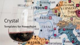  Presentation with map of alabama - Slide set enhanced with lust - glass of wine near map background and a light gray colored foreground