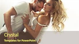  Presentation with man and woman - Cool new PPT theme with lust - passionate man and woman backdrop and a tawny brown colored foreground