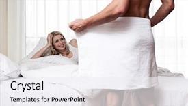  Presentation with man lust - PPT theme consisting of lust - smiling young man looking background and a white colored foreground