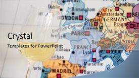  Presentation with map - Slide deck featuring lust world - glass of wine near map background and a soft green colored foreground