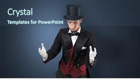  Presentation with circle graph for elementary - Colorful PPT theme enhanced with lustrous - handsome magician with no graph backdrop and a  colored foreground