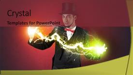  Presentation with super power - Colorful theme enhanced with lustrous - magician sparkling super power backdrop and a tawny brown colored foreground