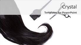  Presentation with hair brush - Presentation consisting of lustrous - top view on black shiny background and a white colored foreground